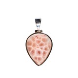 Zilveren hanger natroliet | druppel 2,5 x 2 cm