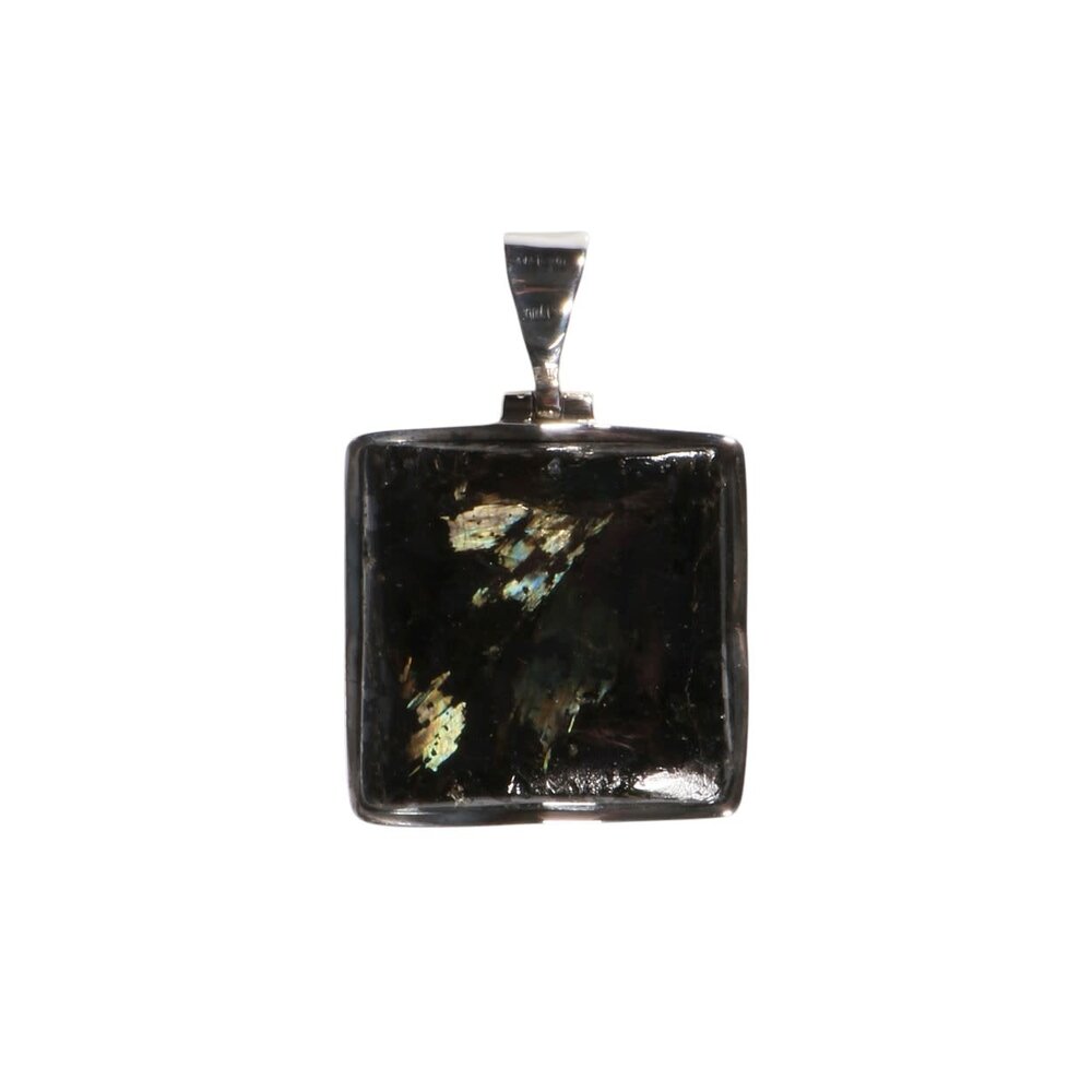 Zilveren hanger nuummiet | rechthoek 2,2 x 2,3 cm