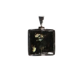 Zilveren hanger nuummiet | rechthoek 2,2 x 2,3 cm