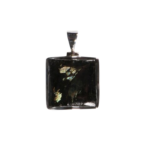 Zilveren hanger nuummiet | rechthoek 2,2 x 2,3 cm