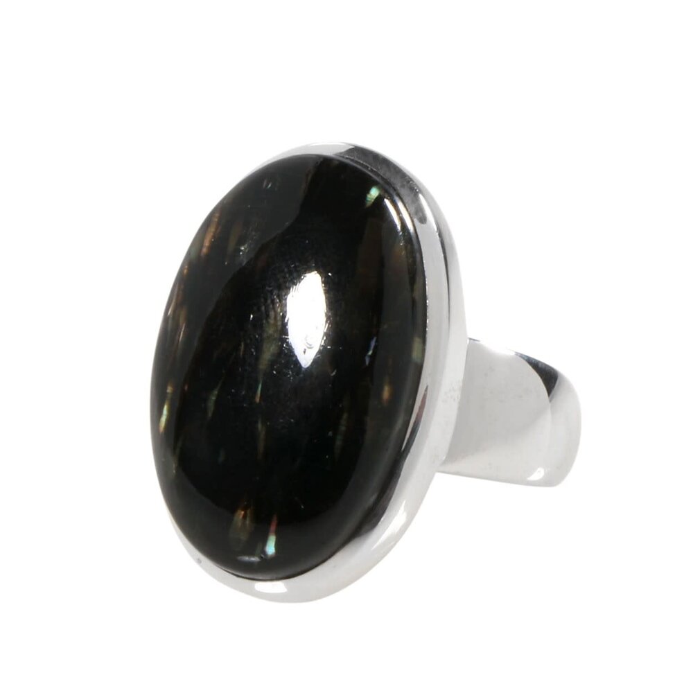 Zilveren ring nuummiet maat 17 | ovaal 2,3 x 1,5 cm