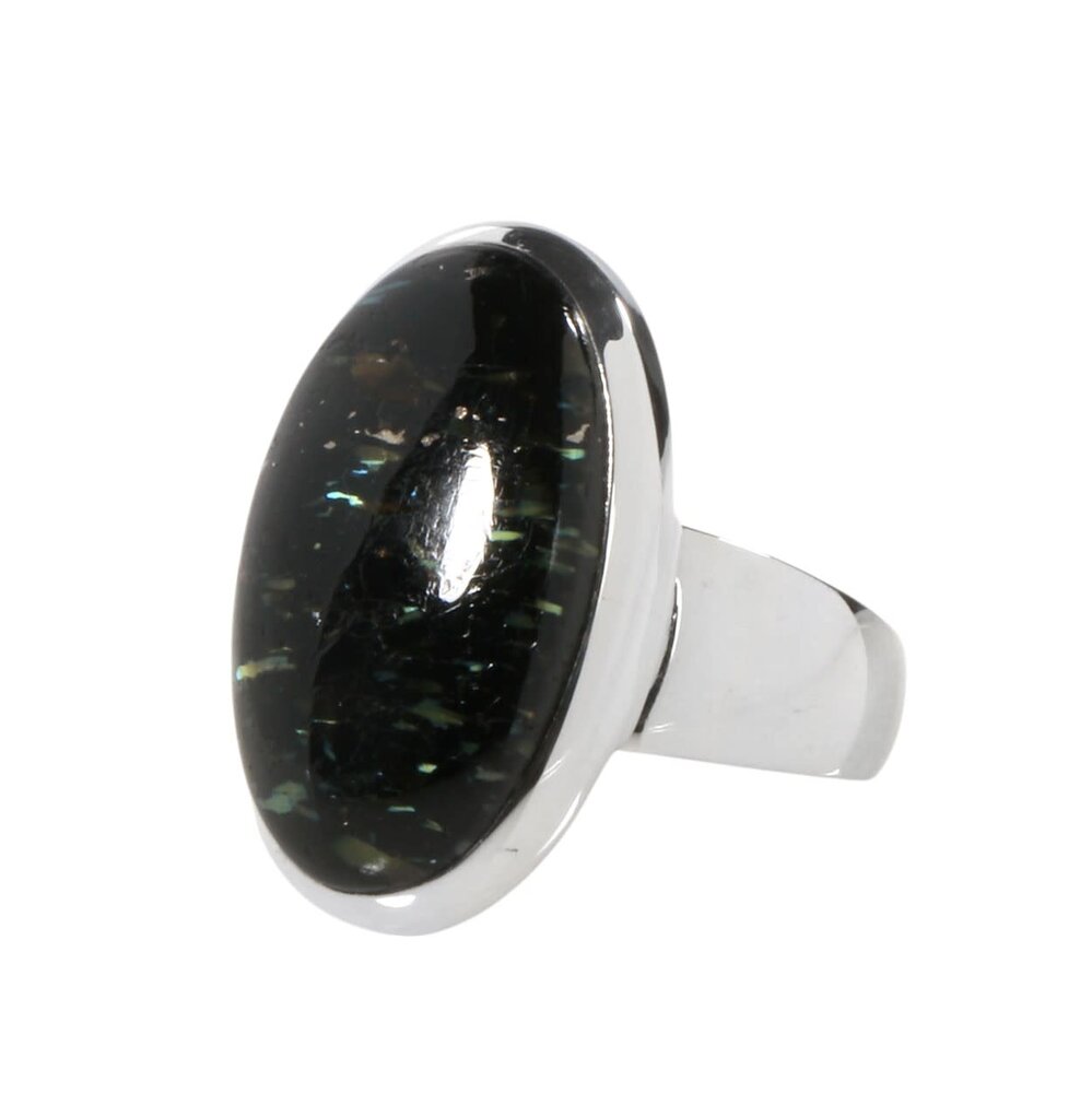 Zilveren ring nuummiet maat 17 | ovaal 2,2 x 1,3 cm