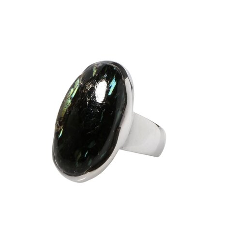 Zilveren ring nuummiet maat 17 | ovaal 2,4 x 1,5 cm