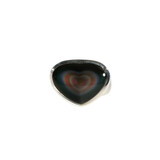 Zilveren ring obsidiaan (regenboog) maat 16 1/2 | hart 1,4 x 1,9 cm