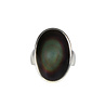 Zilveren ring obsidiaan (regenboog) maat 18 | ovaal 2,4 x 1,6 cm