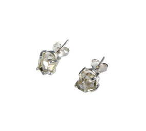 Zilveren oorstekers Herkimer diamant gezet