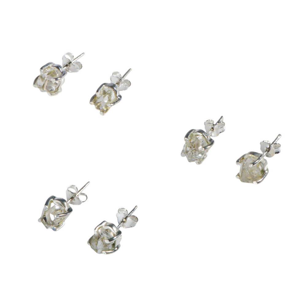 Zilveren oorstekers Herkimer diamant gezet