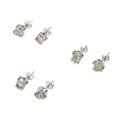 Zilveren oorstekers Herkimer diamant gezet