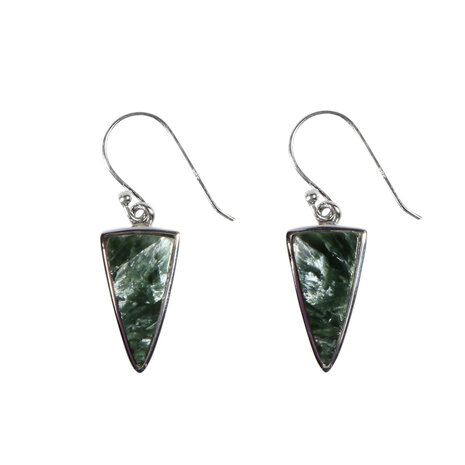 Zilveren oorbellen serafiniet | driehoek 1,8 x 0,9 cm