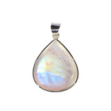 Zilveren hanger maansteen (regenboog) | druppel 3 x 2,6 cm Zilveren hanger maansteen (regenboog) | druppel 3 x 2,6 cm