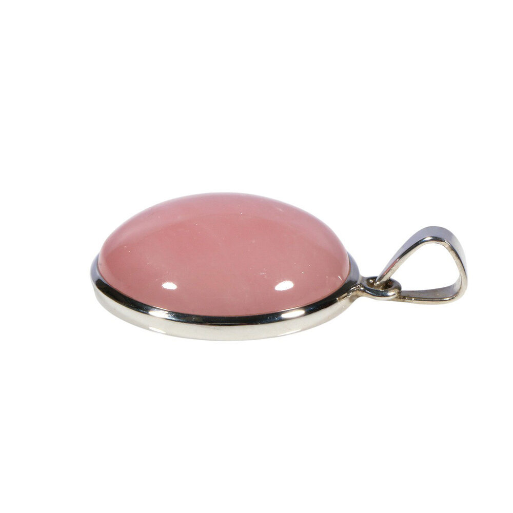 Zilveren hanger rozenkwarts | rond 2,8 cm (1) Zilveren hanger rozenkwarts | rond 2,8 cm (1)