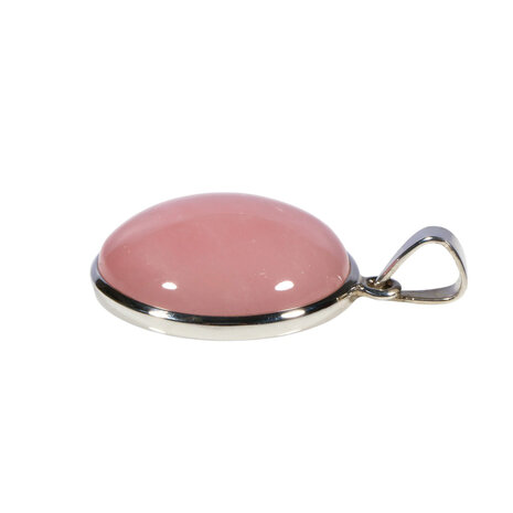 Zilveren hanger rozenkwarts | rond 2,8 cm (1) Zilveren hanger rozenkwarts | rond 2,8 cm (1)