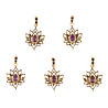 Vergulde hanger lotus met amethist