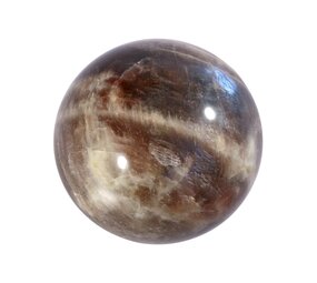 Maansteen (blauw) met zonnesteen bol 55 mm | 222 gram