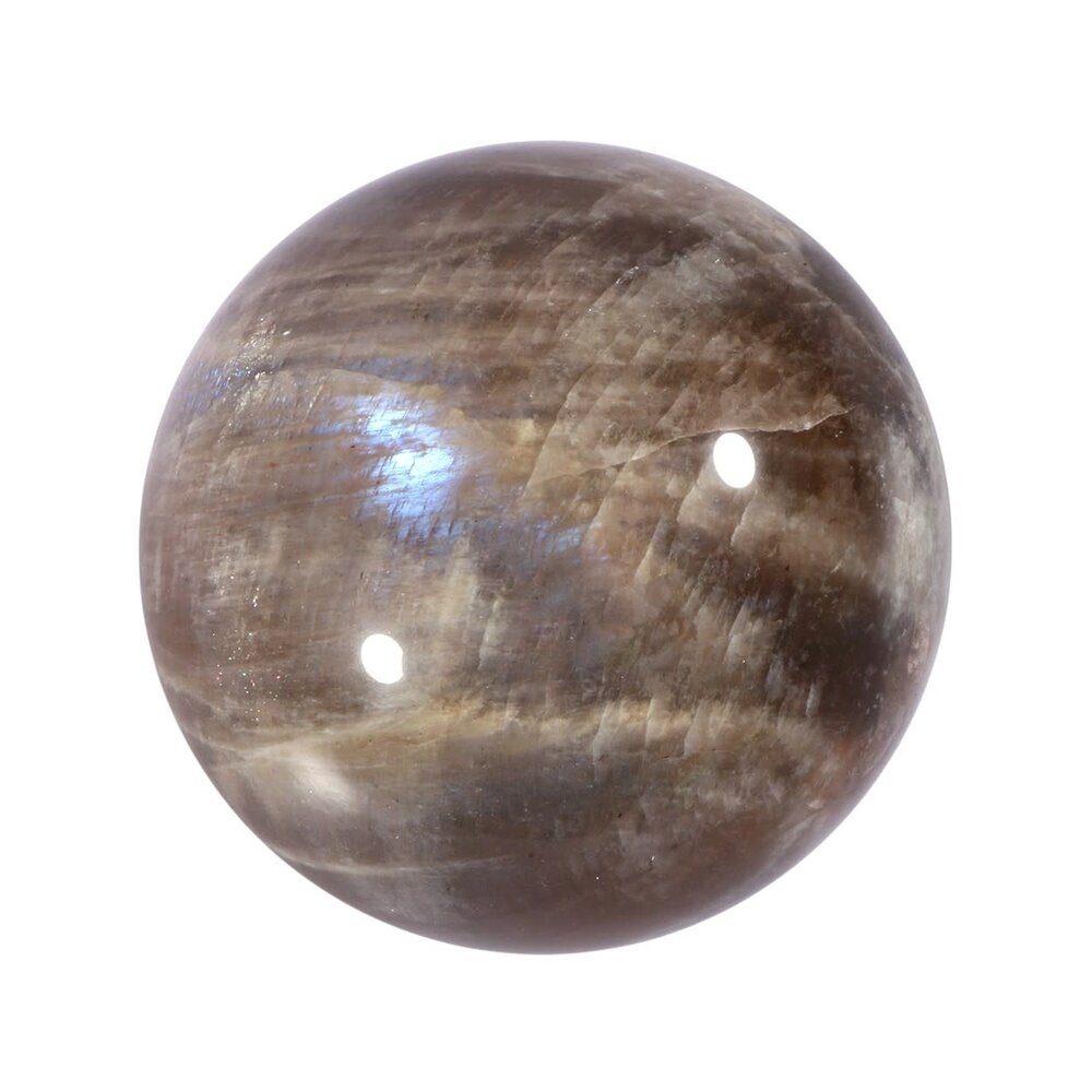 Maansteen (blauw) met zonnesteen bol 59 mm | 296 gram