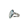 Zilveren ring topaas (blauw) maat 17 | markies facet 1,6 x 0,8 cm