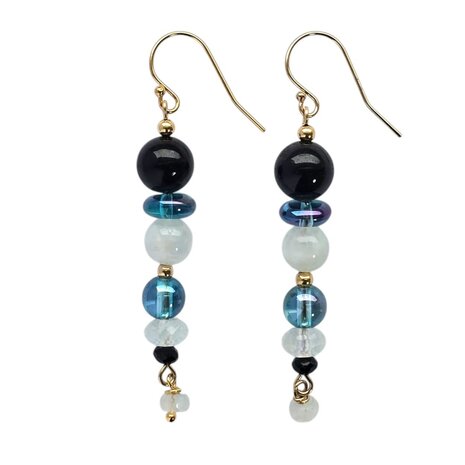 Gold filled oorbellen "aqua"