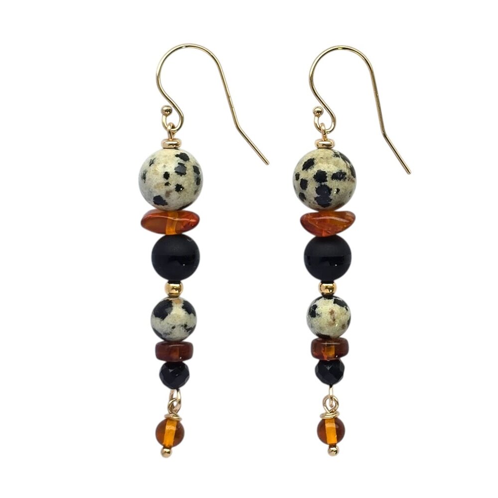 Gold filled oorbellen "dalmatiër"