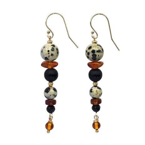 Gold filled oorbellen "dalmatiër"