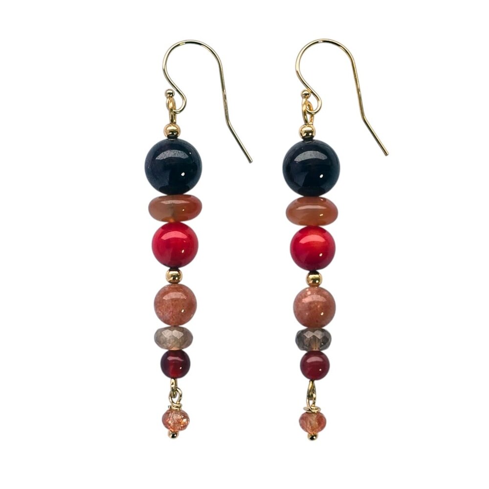 Gold filled oorbellen "fire"