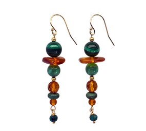 Gold filled oorbellen "forest"