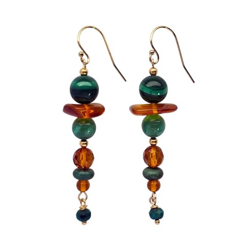 Gold filled oorbellen "forest"