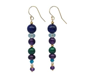 Gold filled oorbellen "peacock"