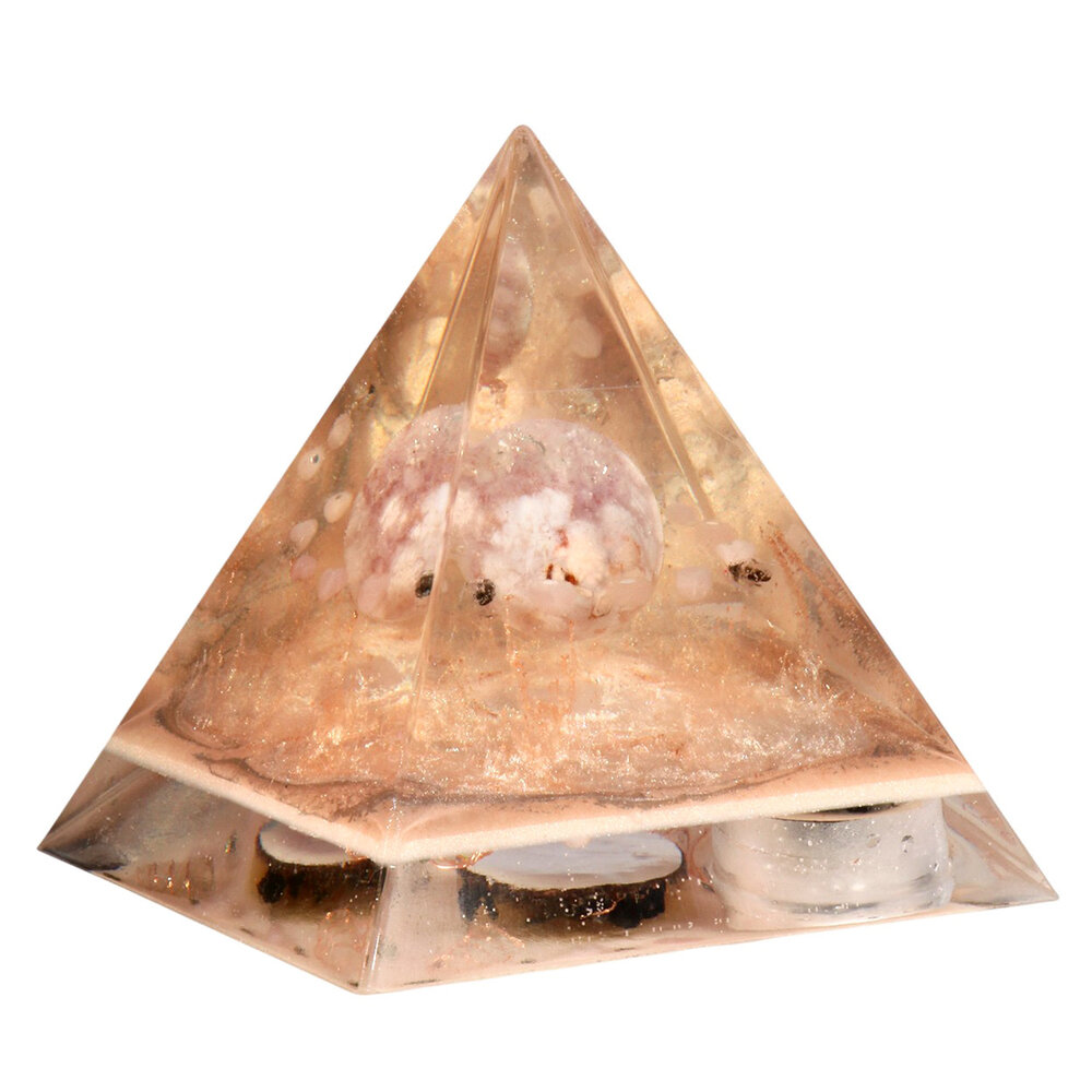 Urn piramide roze amethist 12 x 12 x 15 cm