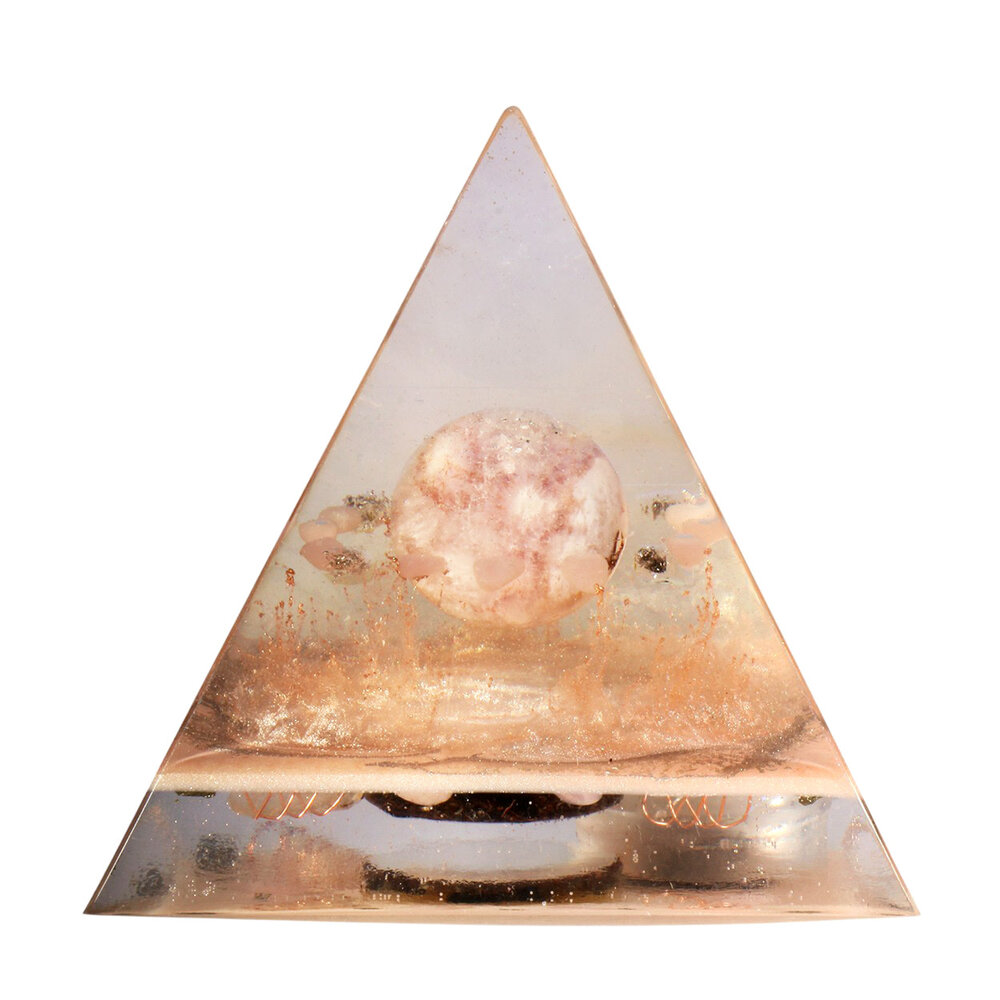 Urn piramide roze amethist 12 x 12 x 15 cm