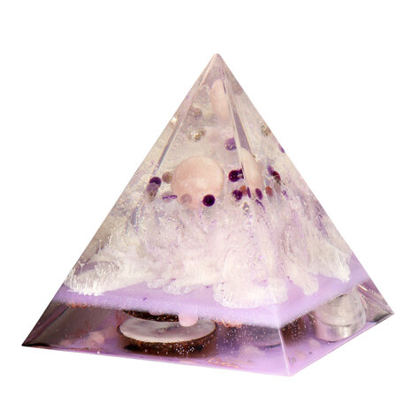 Urn piramide rozenkwarts 11 x 11 x 13 cm