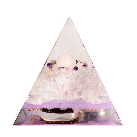 Urn piramide rozenkwarts 11 x 11 x 13 cm