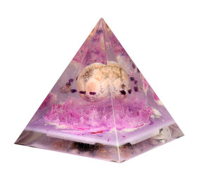 Urn piramide roze amethist 14,2 x 14,2 x 17 cm