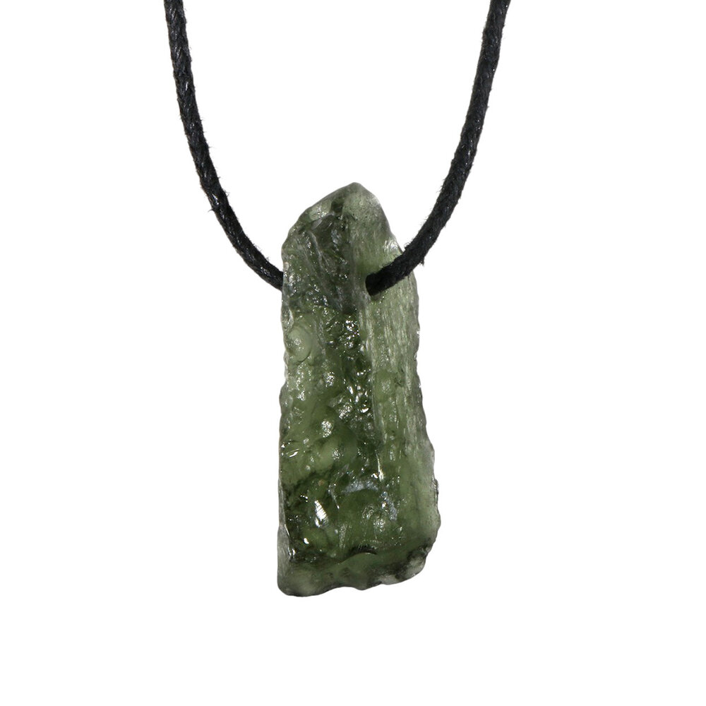 Moldaviet hanger ruw doorboord | 3,76 gram Moldaviet hanger ruw doorboord | 3,76 gram