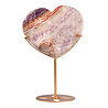 Amethist met kantagaat hart op goudkleurig standaard 18,5 x 16 x 2 cm | 1380 gram