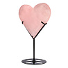 Rozenkwarts hart op standaard 24,5 x 22 x 4 cm | 3191 gram