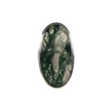 Zilveren ring mosagaat maat 17 1/2 | ovaal 2,7 x 1,4 cm