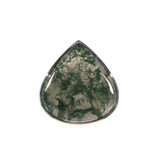 Zilveren ring mosagaat maat 19 | druppel 2,3 x 2,2 cm