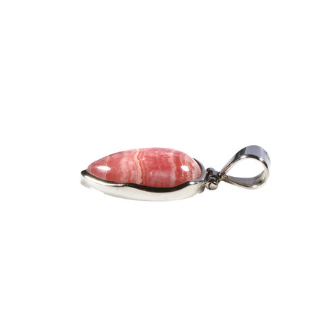 Zilveren hanger rhodochrosiet | druppel 2 x 1,2 cm
