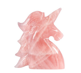 Rozenkwarts eenhoorn 17 x 12 x 3,4 cm | 771 gram