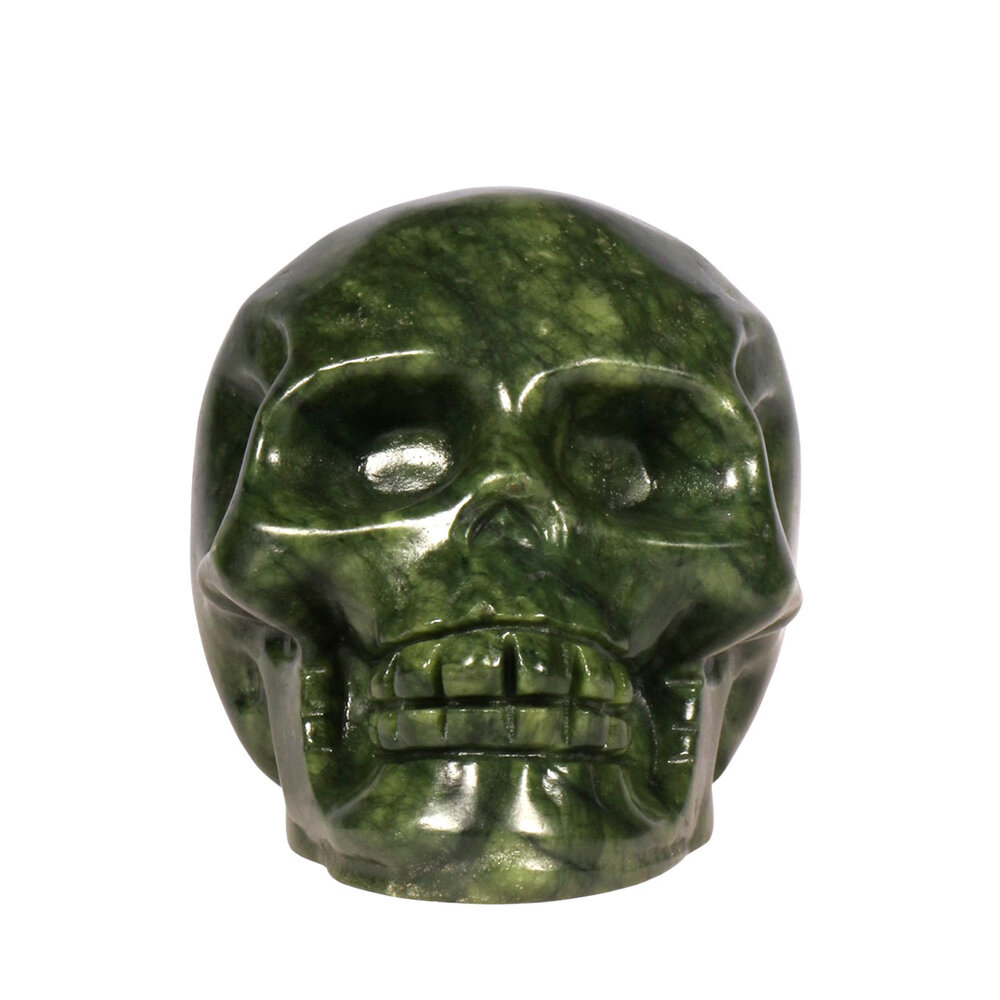 Jade kristallen schedel 7,8 x 5,6 x 6,3 cm | 352 gram