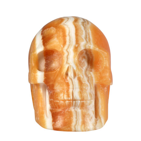 Calciet (oranje) kristallen schedel 9,7 x 6 x 7,9 cm | 688 gram