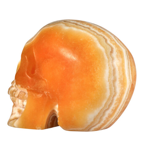 Calciet (oranje) kristallen schedel 9,7 x 6 x 7,9 cm | 688 gram