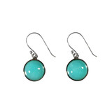 Zilveren oorbellen amazoniet | rond 1 cm