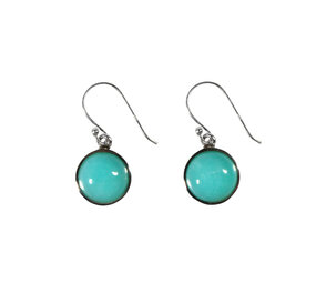 Zilveren oorbellen amazoniet | rond 1 cm Zilveren oorbellen amazoniet | rond 1 cm