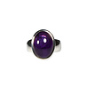 Zilveren ring amethist maat 17 1/2 | ovaal 1,5 x 1,2 cm