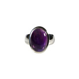 Zilveren ring amethist maat 16 1/2 | ovaal 1,5 x 1,1 cm