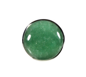 Zilveren ring aventurijn maat 20 (licht verstelbaar) | rond 2,5 cm