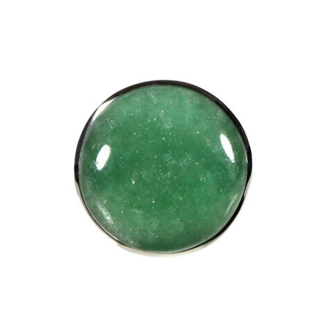 Zilveren ring aventurijn maat 20 (licht verstelbaar) | rond 2,5 cm