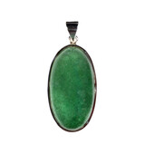 Zilveren hanger aventurijn | ovaal 3,7 x 2 cm