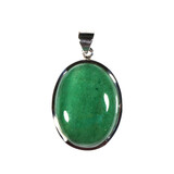 Zilveren hanger aventurijn | ovaal 3 x 2,3 cm